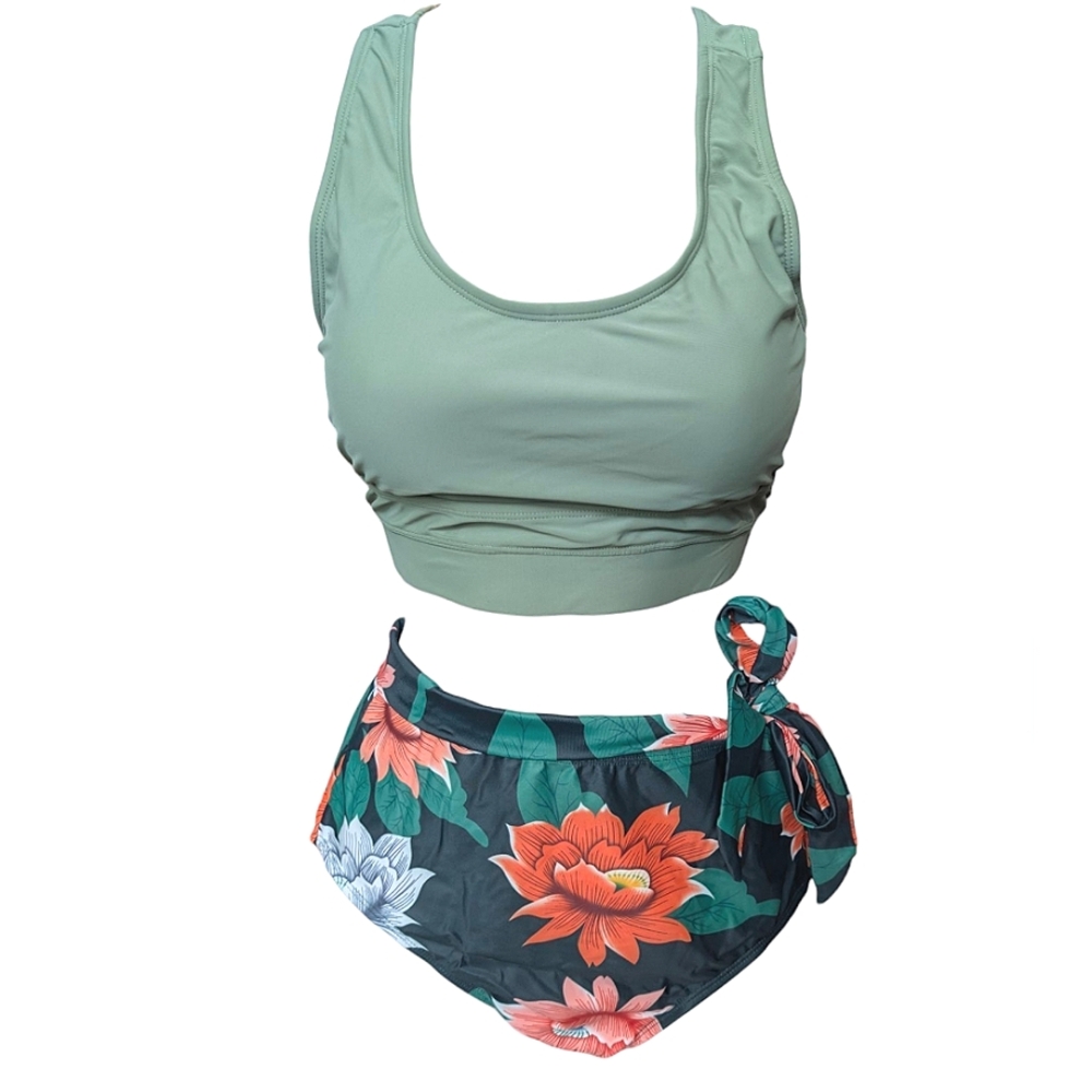 Green Floral Bikini Set Medium